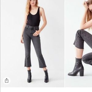 BDG black kick flare cropped jeans